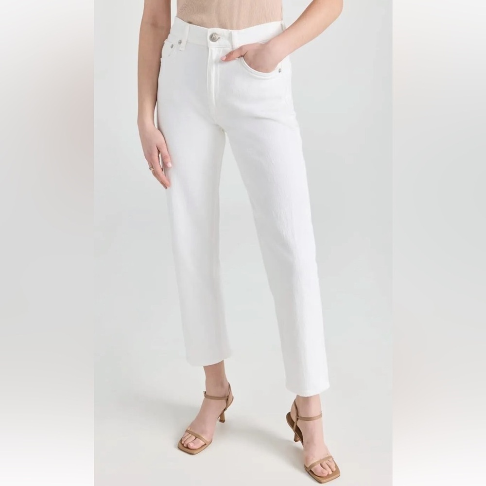 Rag&Bone Harlow Mid-Rise Straight in Optic White Size 30